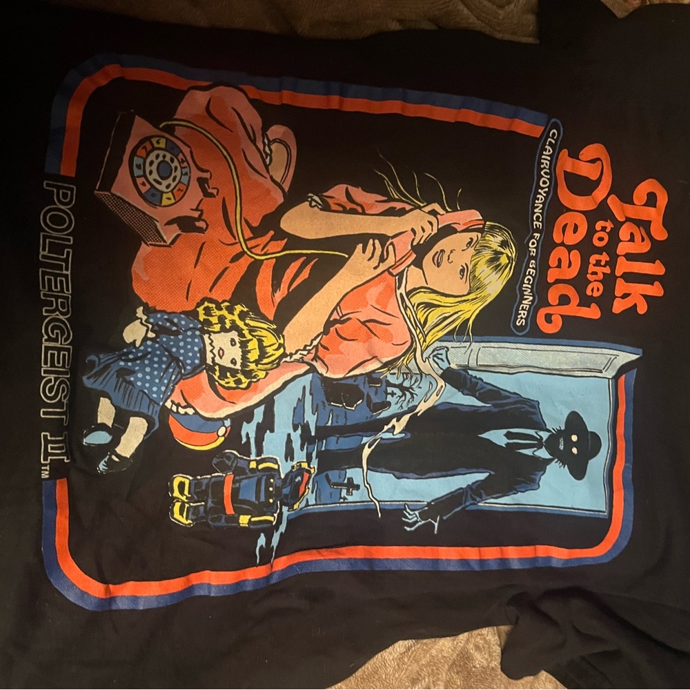 Black Graphic Tee with Retro Design
